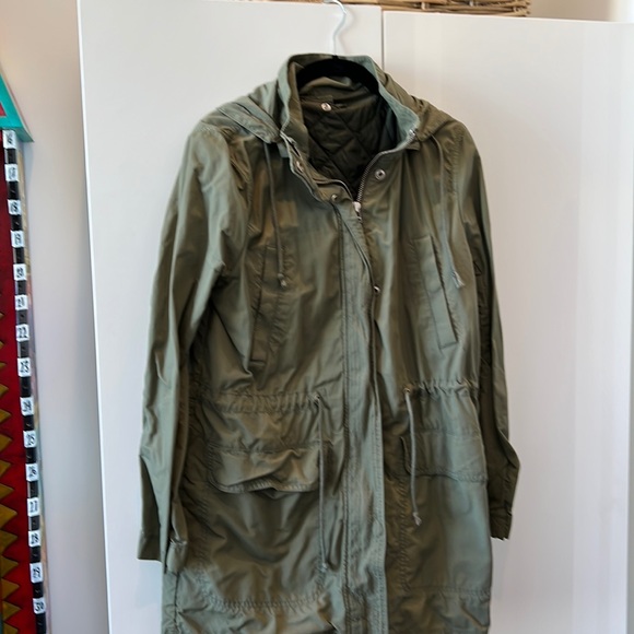 Great 3 in 1 cotton khaki jacket with removable liner vest and removable hood. - Picture 1 of 6